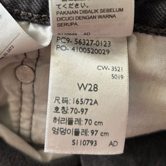 Levi’s 501 Jean Shorts Button Fly Distressed Black Womens Size 28 - Picture 7 of 9